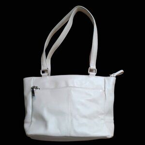 Giani Bernini Leather Shoulder Bag Off White New